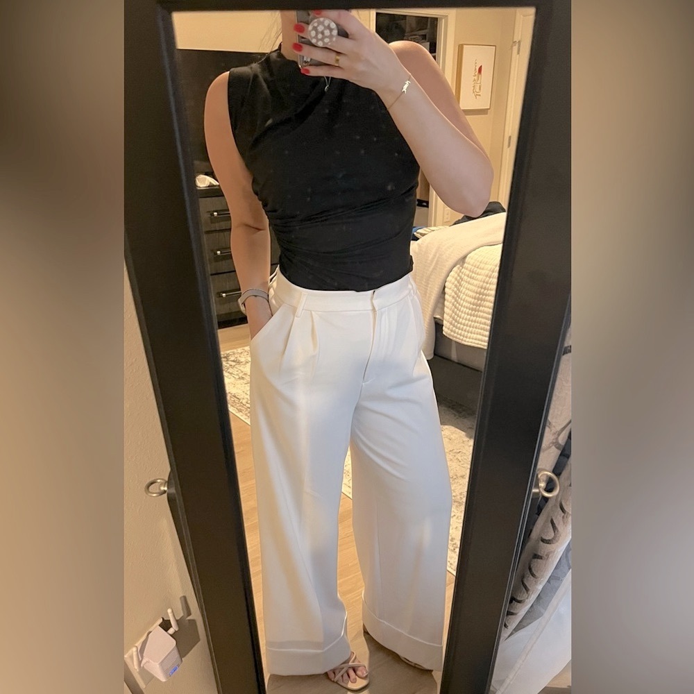 Express White Wide-Leg Pants